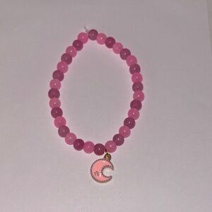 Pink moon beaded bracelet handcrafted by me